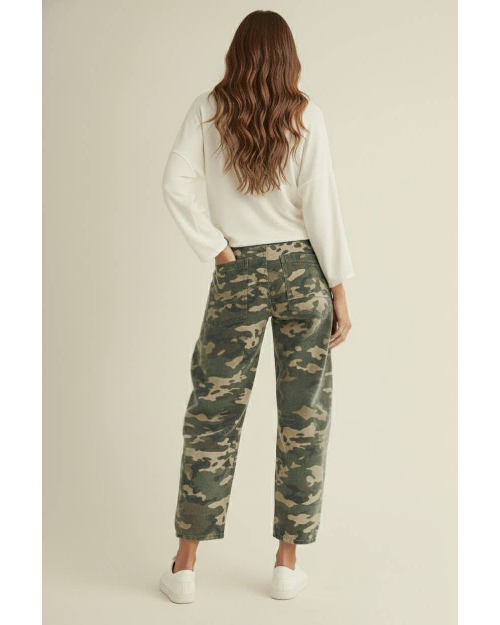 Vintage Washed Camouflage Cargo Rope String Pants