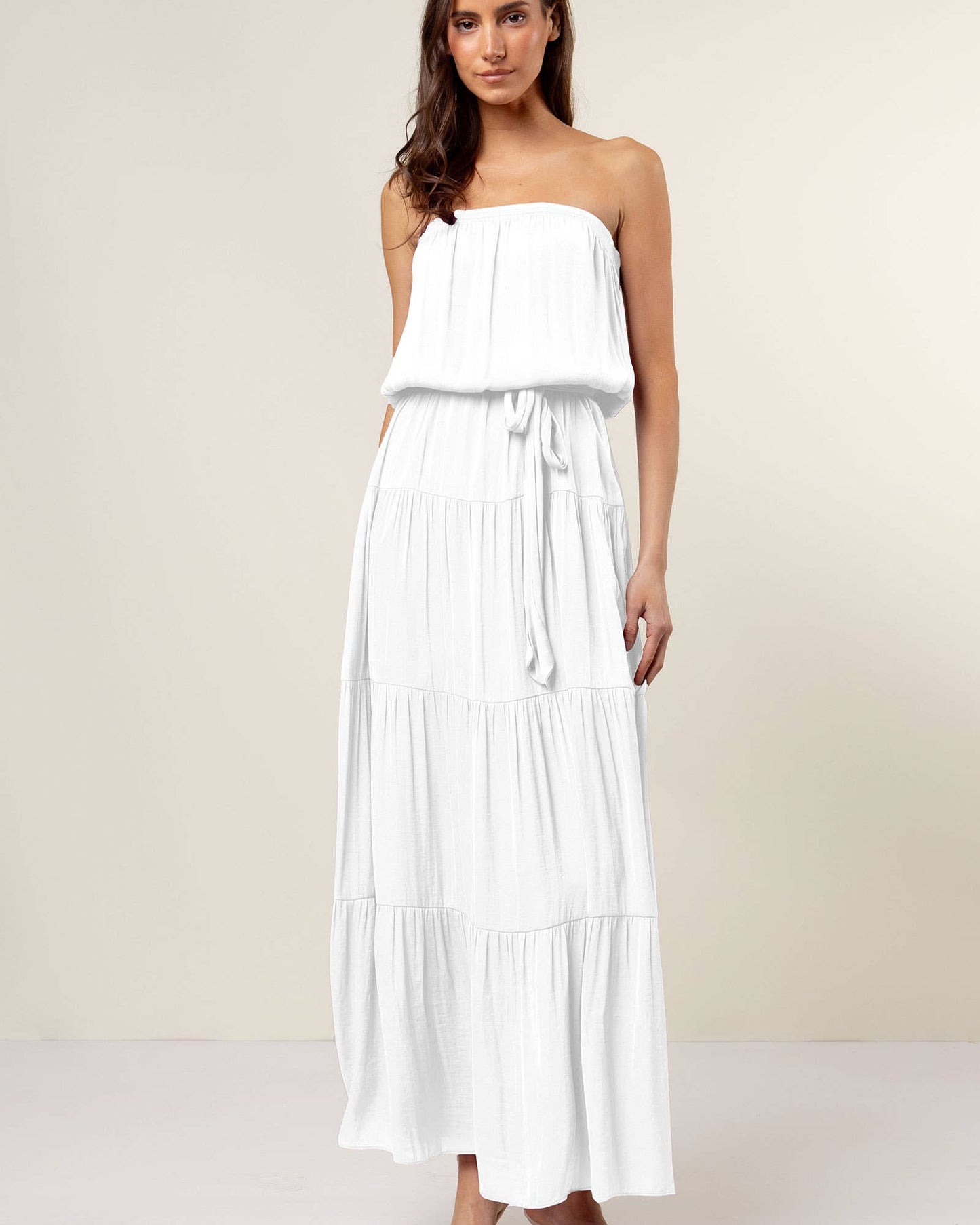 Stacia Maxi Tiered Tube Dress