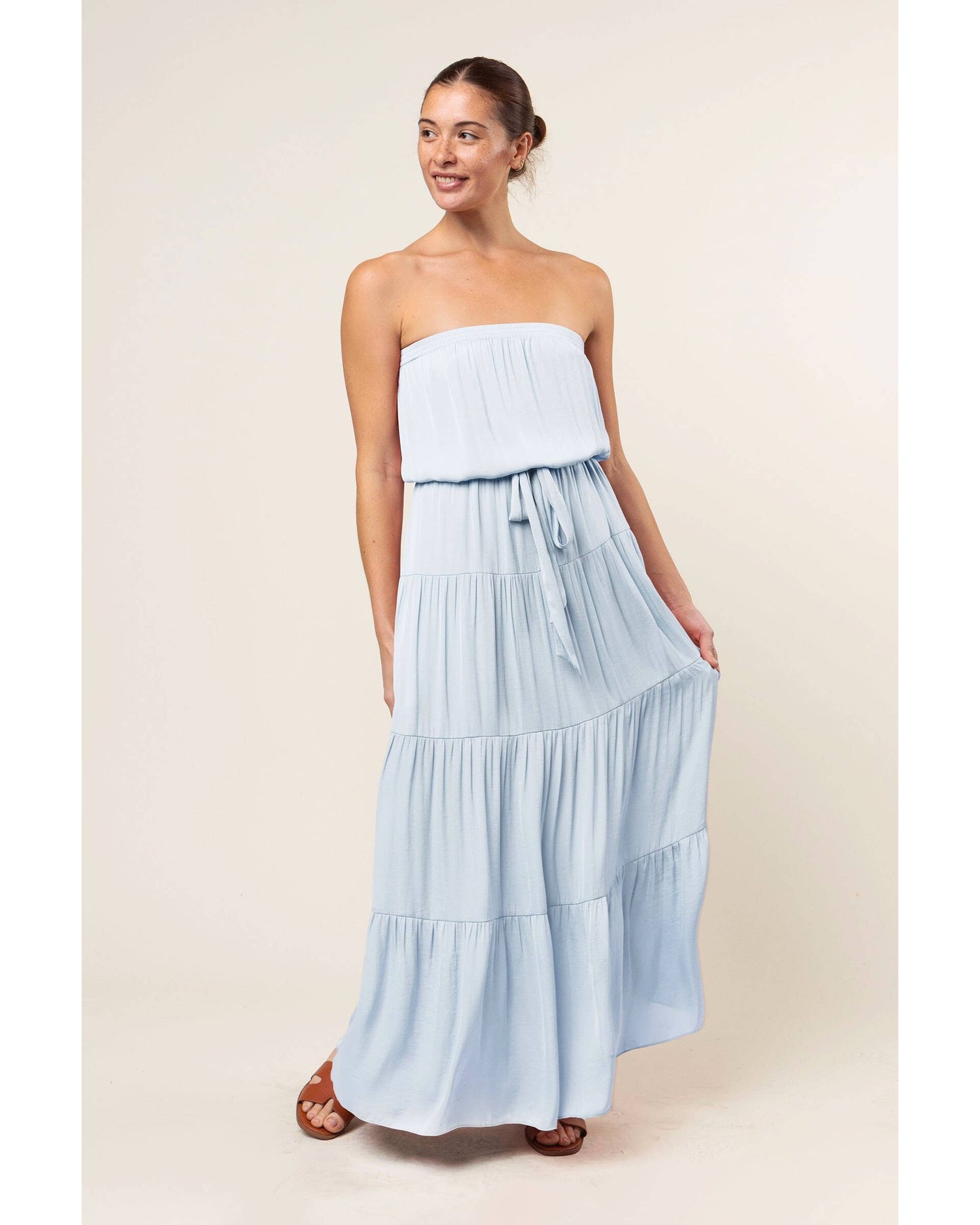 Stacia Maxi Tiered Tube Dress