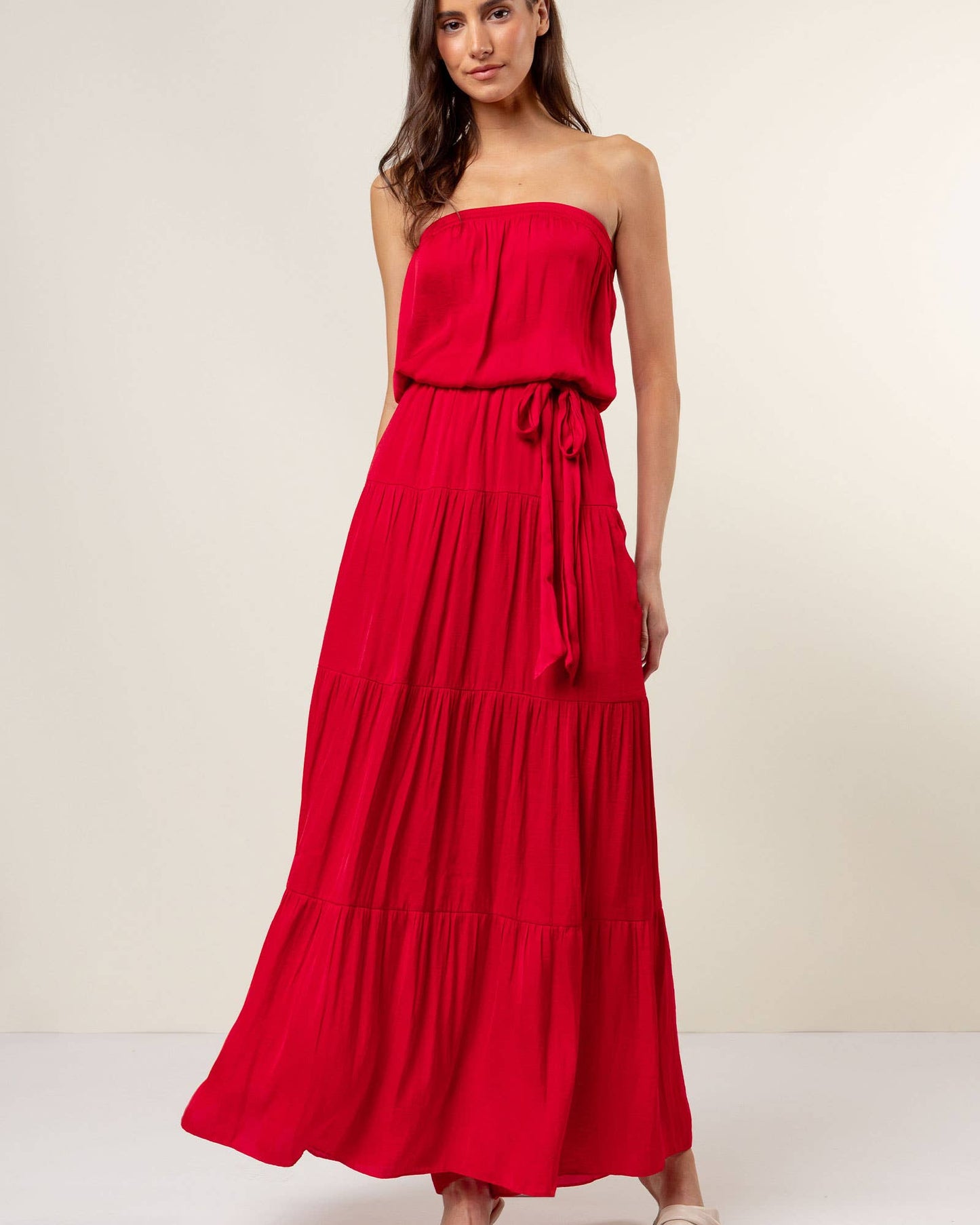 Stacia Maxi Tiered Tube Dress