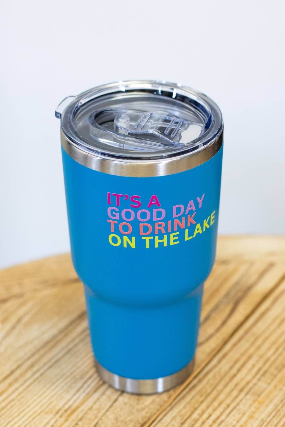 30oz Blue Drink On The Lake Tumbler