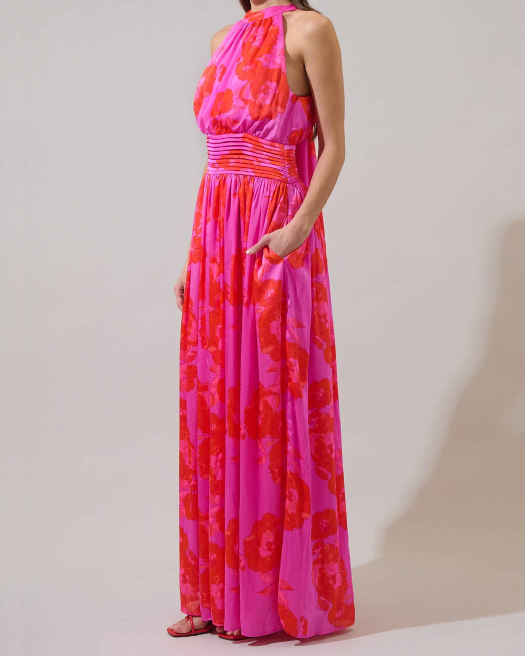 Lailah Floral Landy Halter Maxi Dress