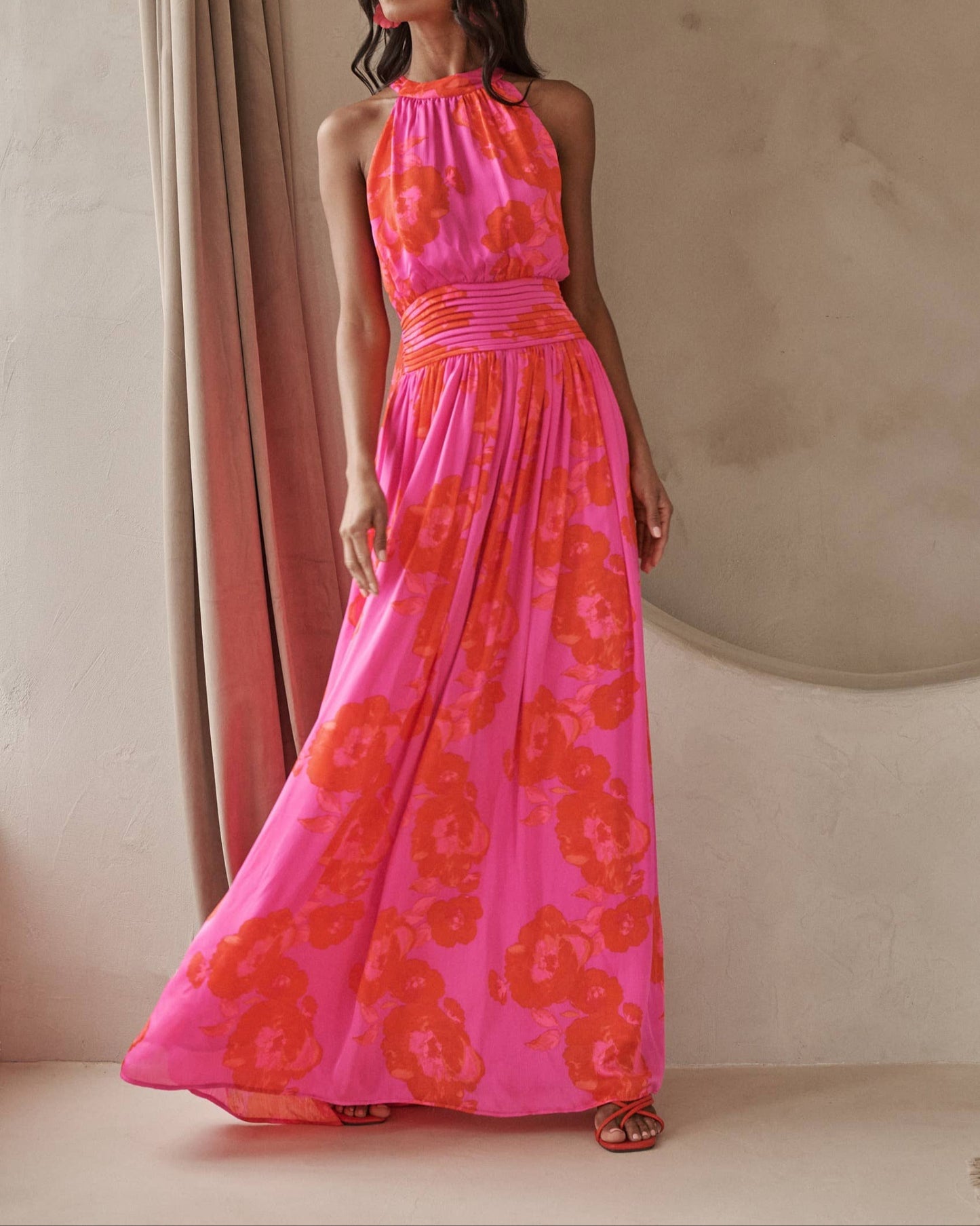 Lailah Floral Landy Halter Maxi Dress