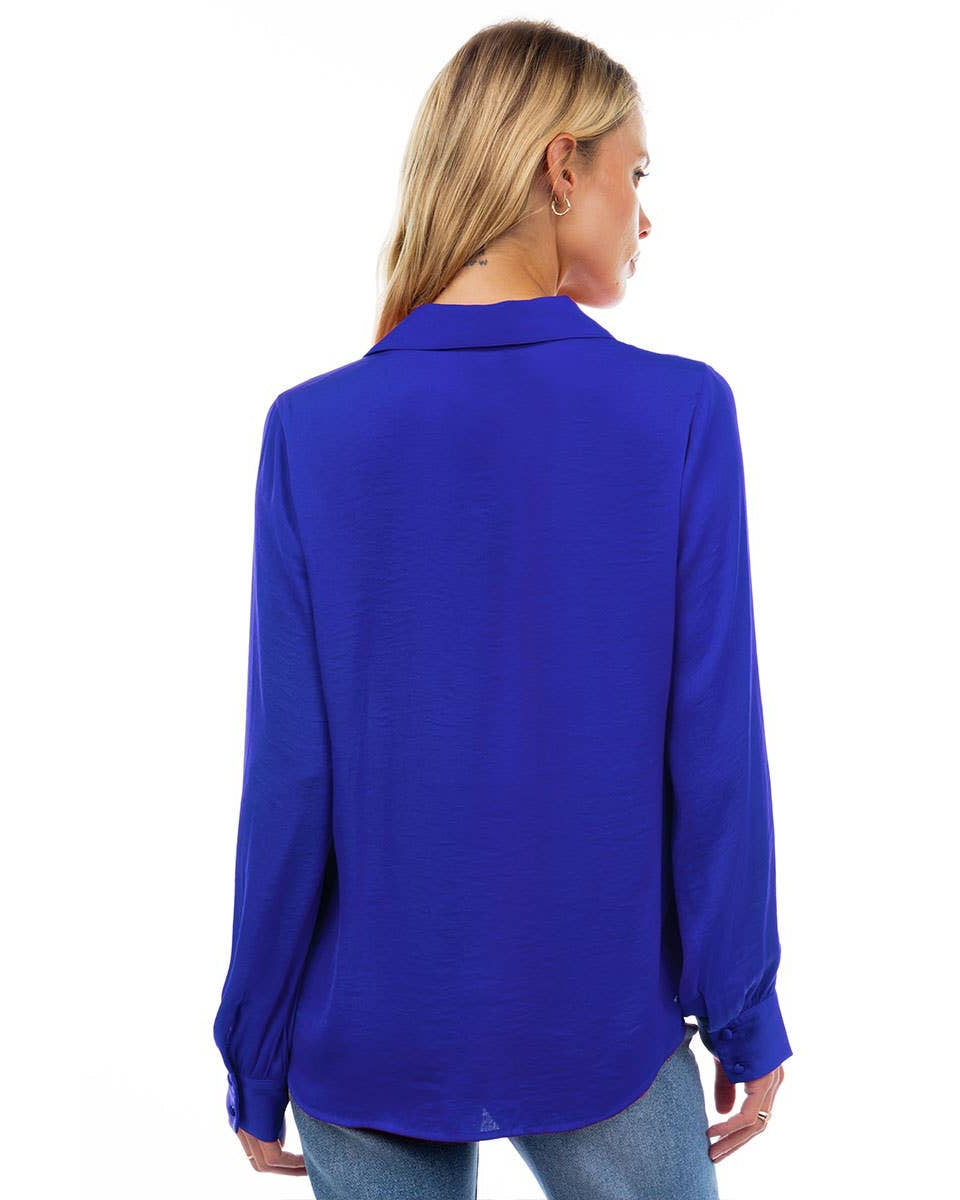 Sidney V-Neck Button Down Blouse