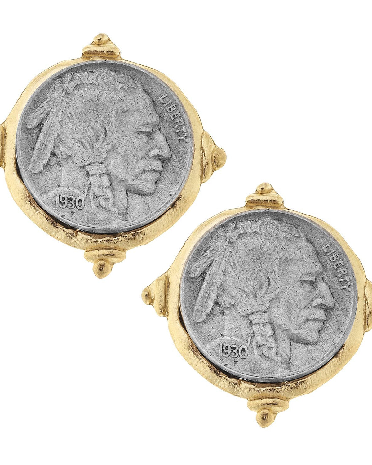 Buffalo Head Coin Earrings
