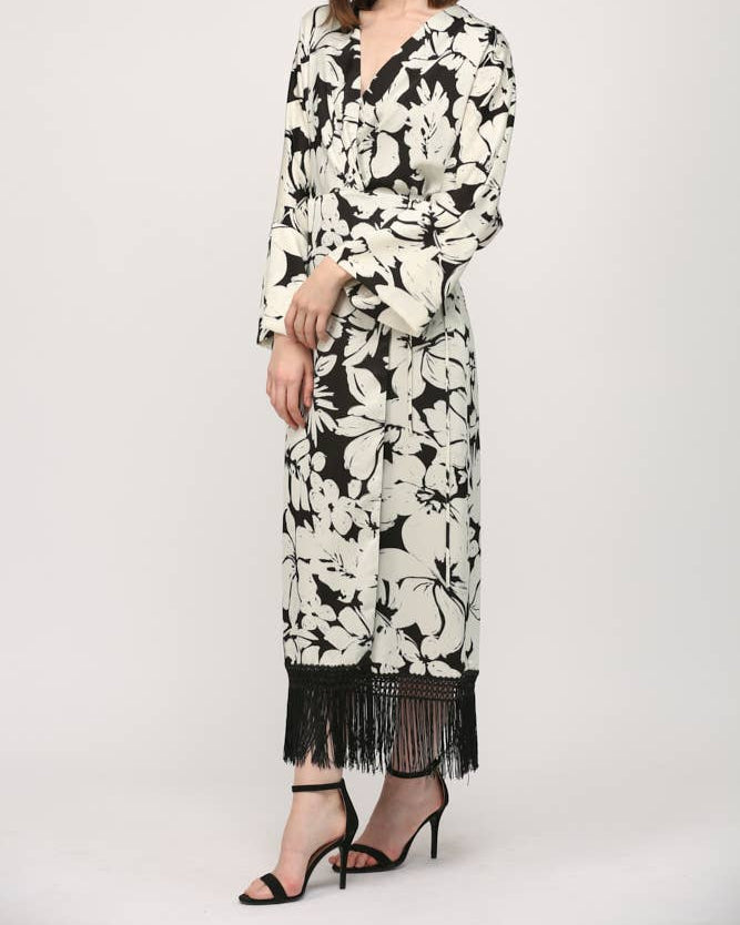 Sonya Wrap Fringed Dress