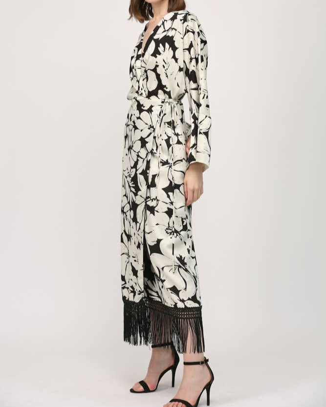 Sonya Wrap Fringed Dress