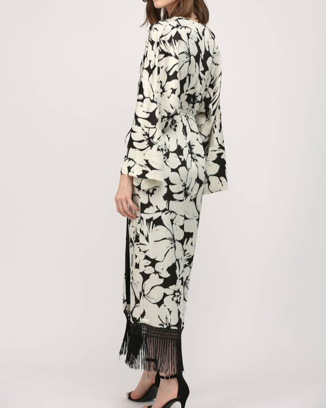 Sonya Wrap Fringed Dress