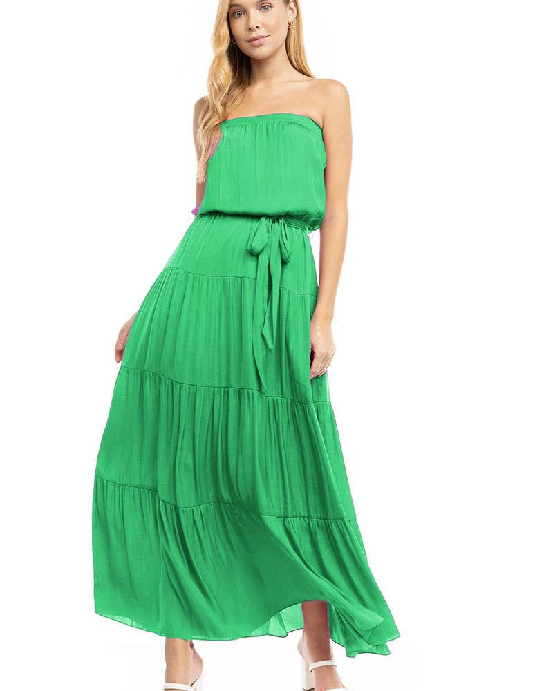 Stacia Maxi Tiered Tube Dress