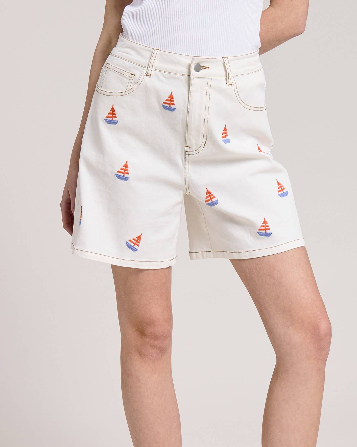 Sailboat Print Shorts