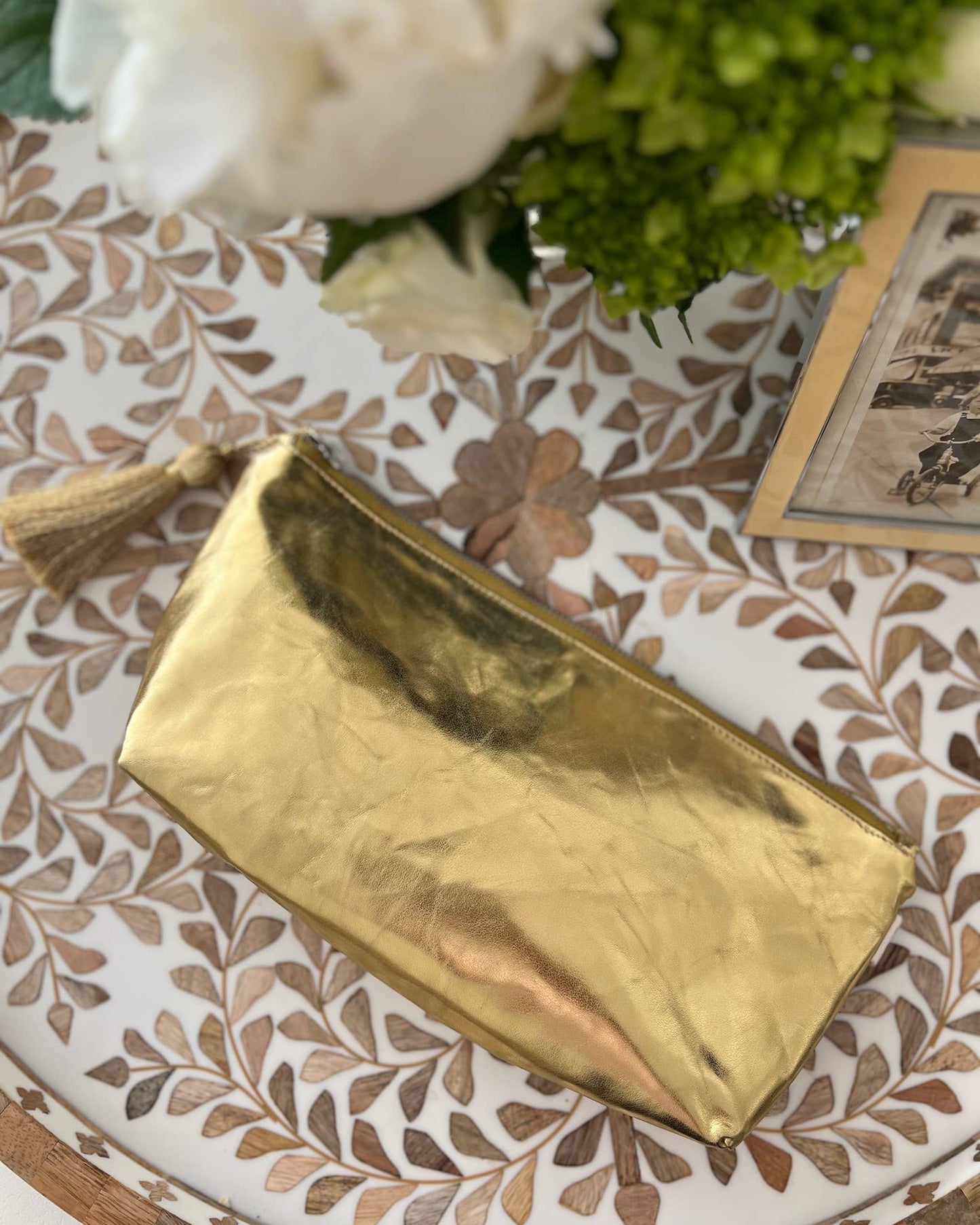 Gold Metallic Clutch