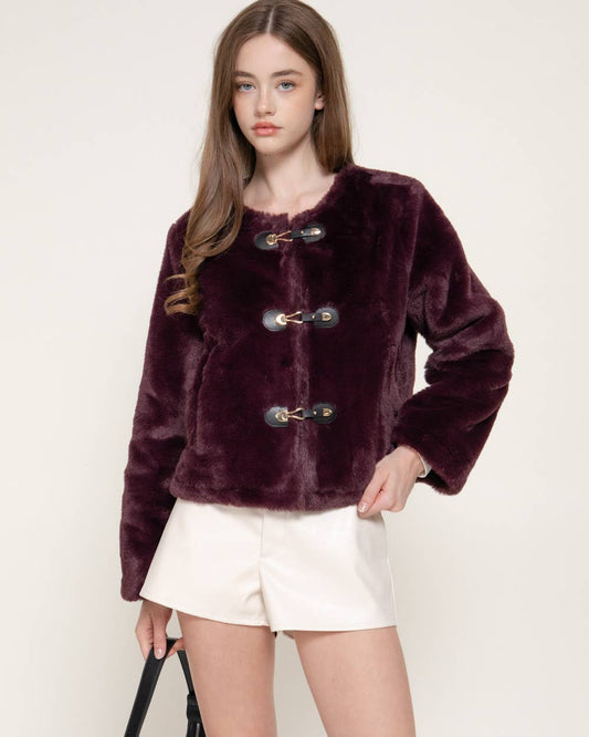 Toggle Fur Coat