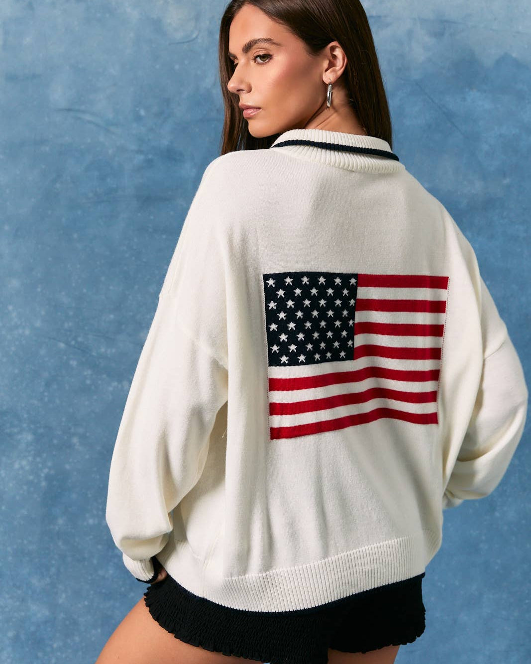 USA 1/2 Zip Sweater