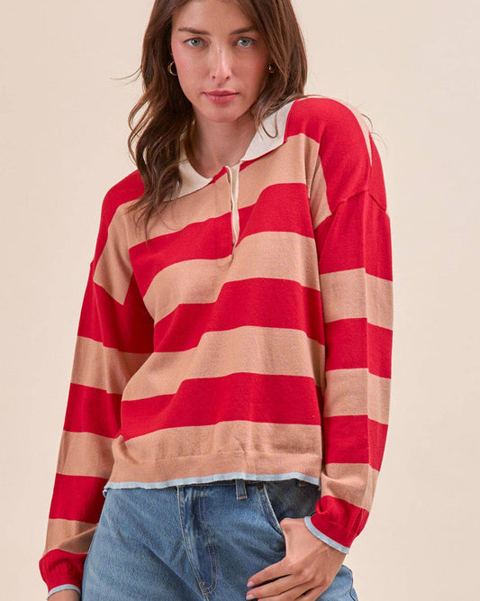 STRIPED RUGBY SWEATER