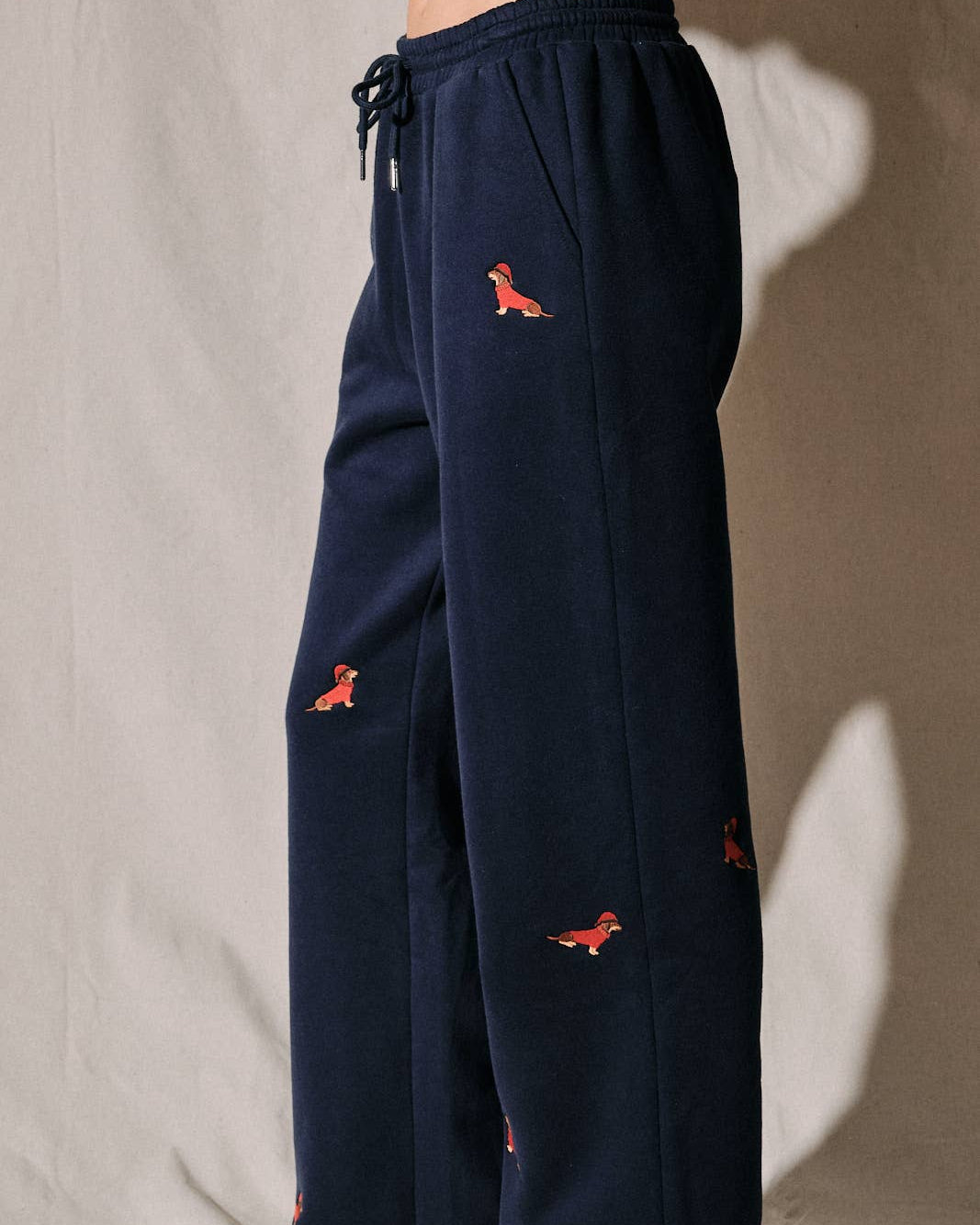 Embroidered Dog Sweatpants