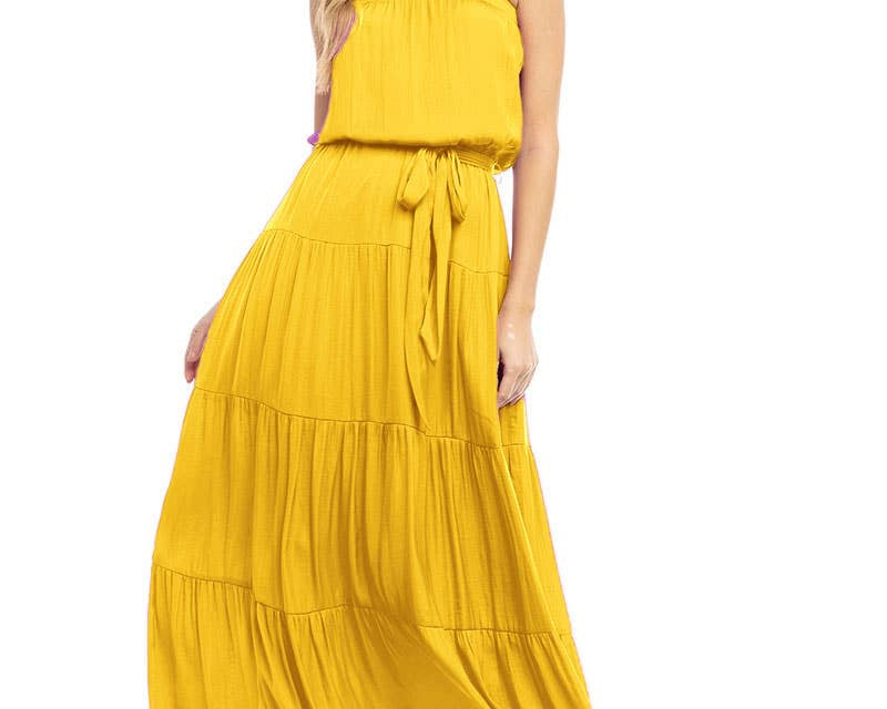 Stacia Maxi Tiered Tube Dress