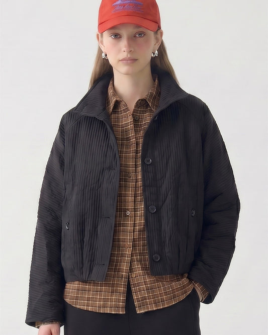 Mini Pleat Cropped Bomber