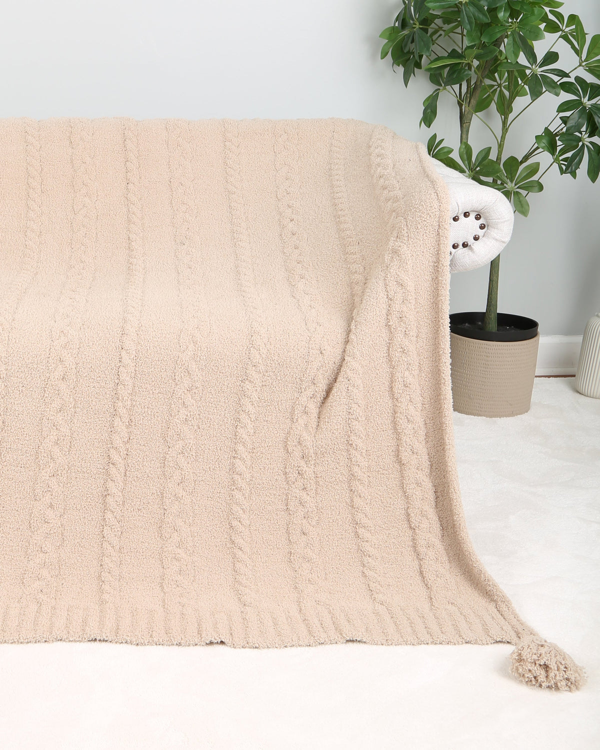 Cable Throw Blanket
