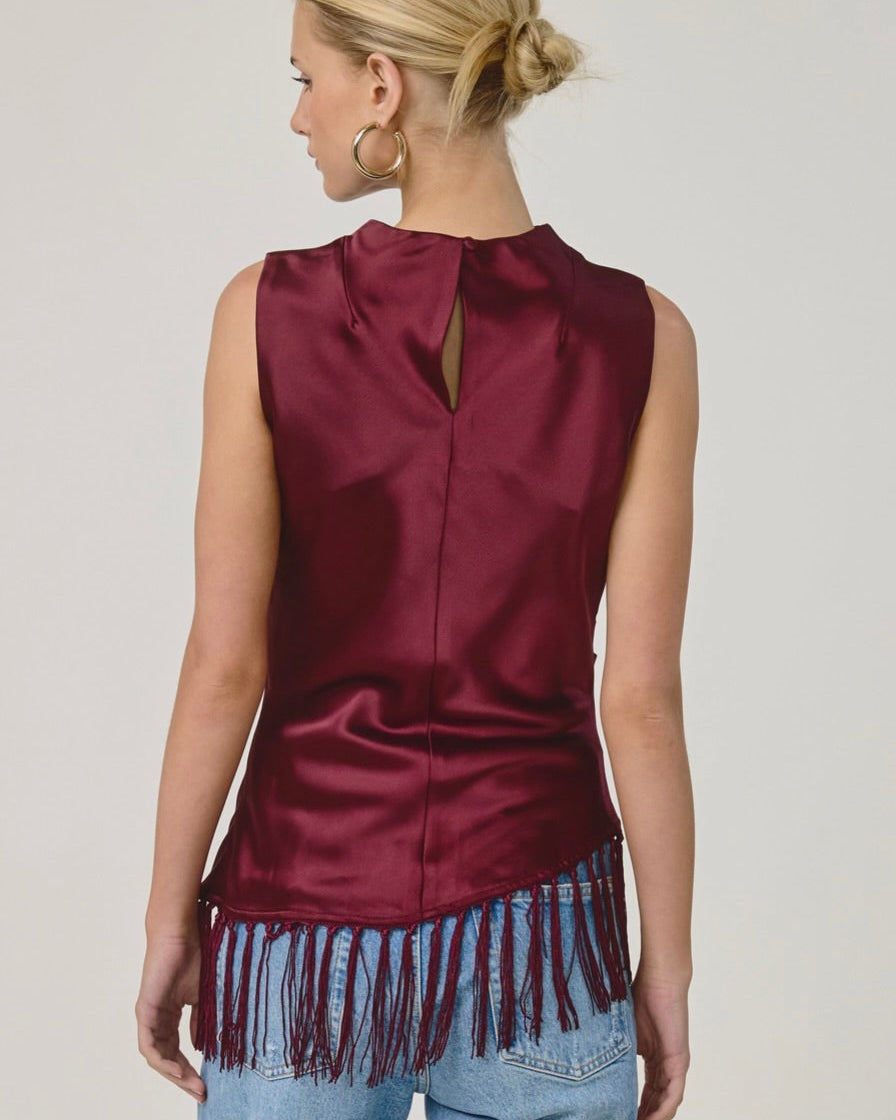 Marais Satin Fringe Top