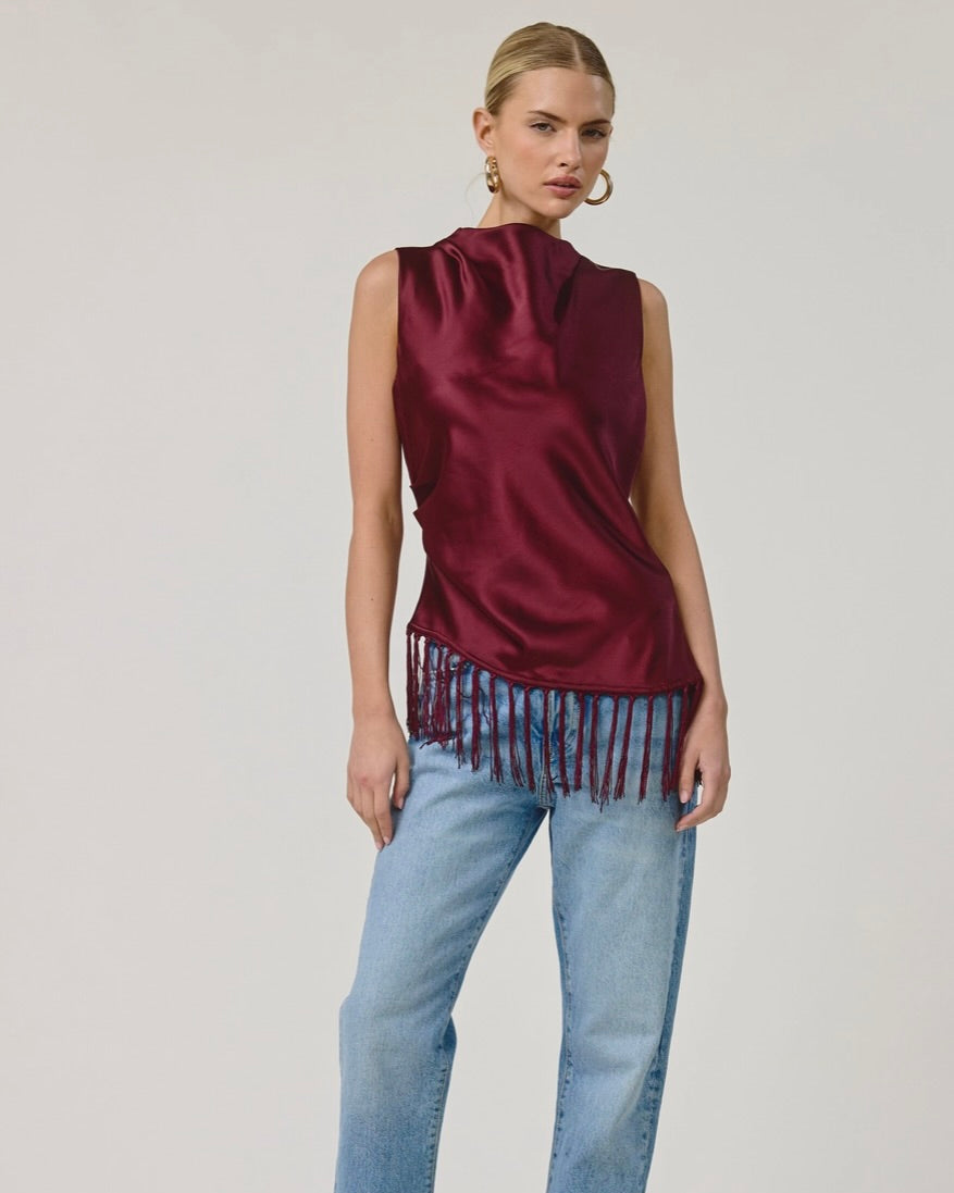 Marais Satin Fringe Top