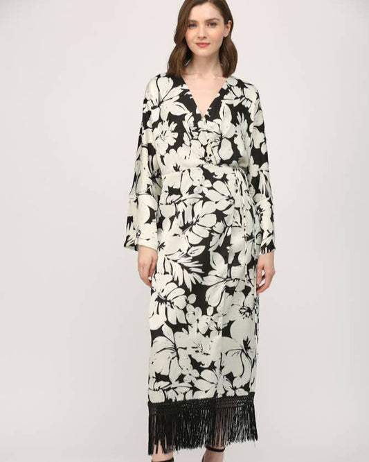 Sonya Wrap Fringed Dress
