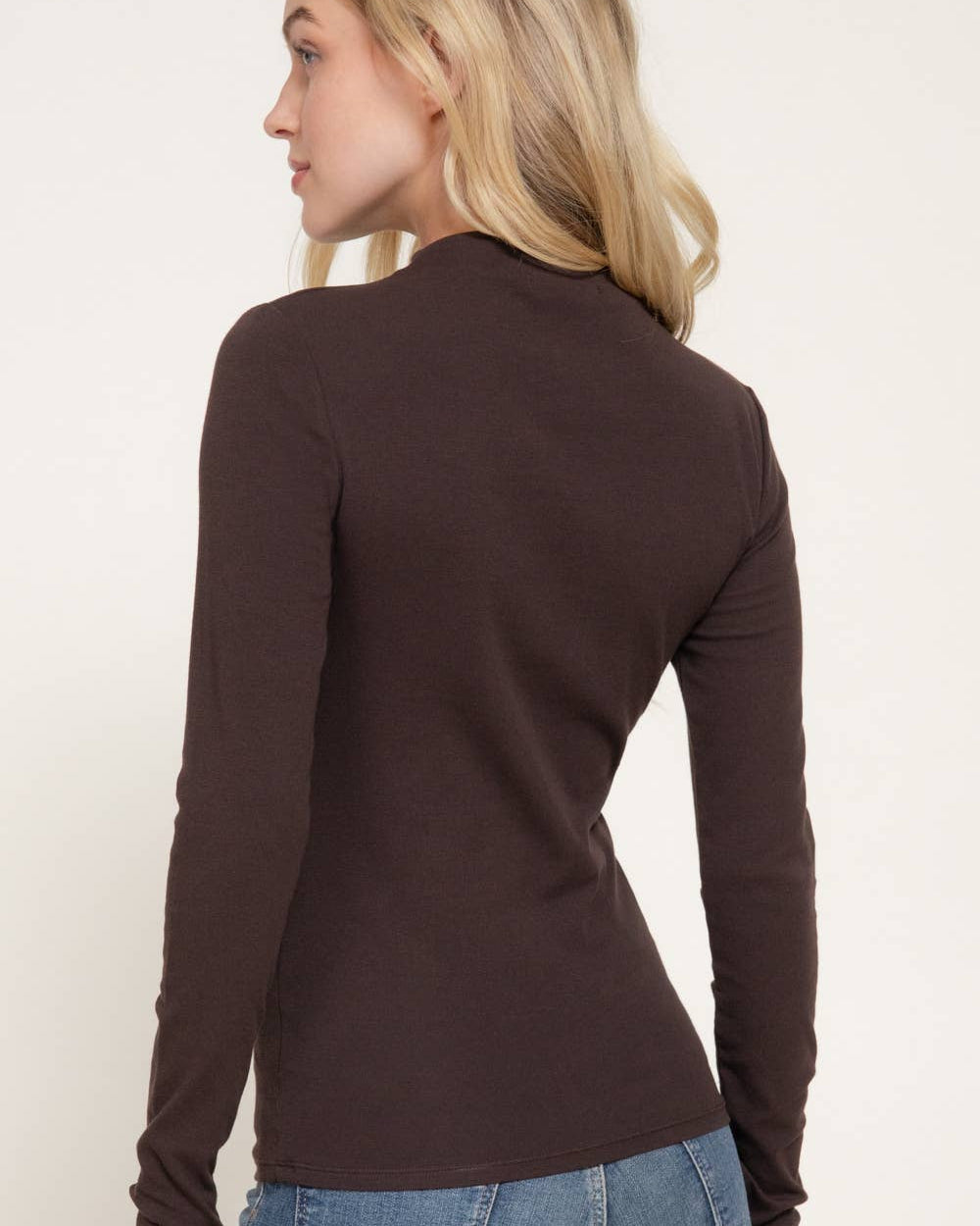 High Neck Ribbed Top