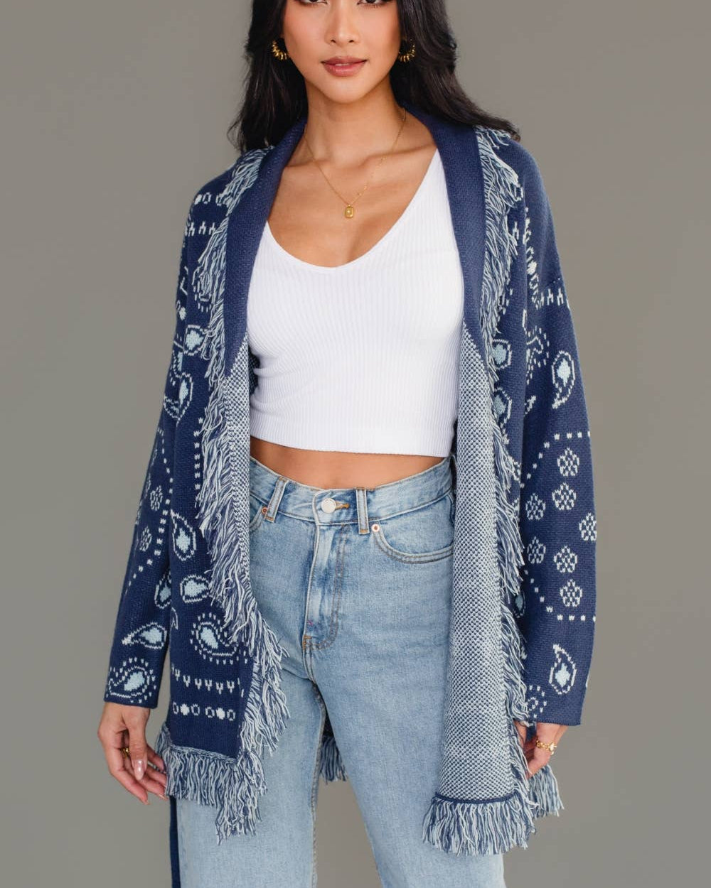 Bandana Fringe Cardigan