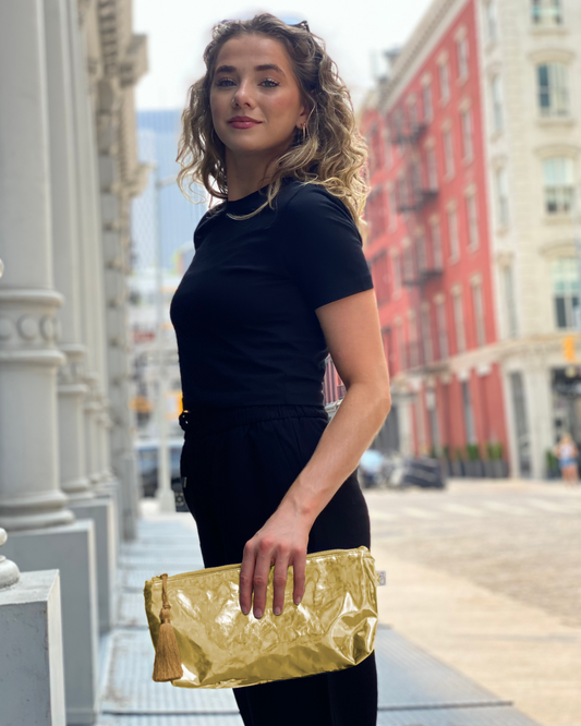 Gold Metallic Clutch