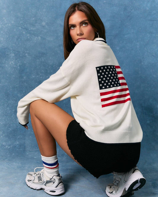 USA 1/2 Zip Sweater