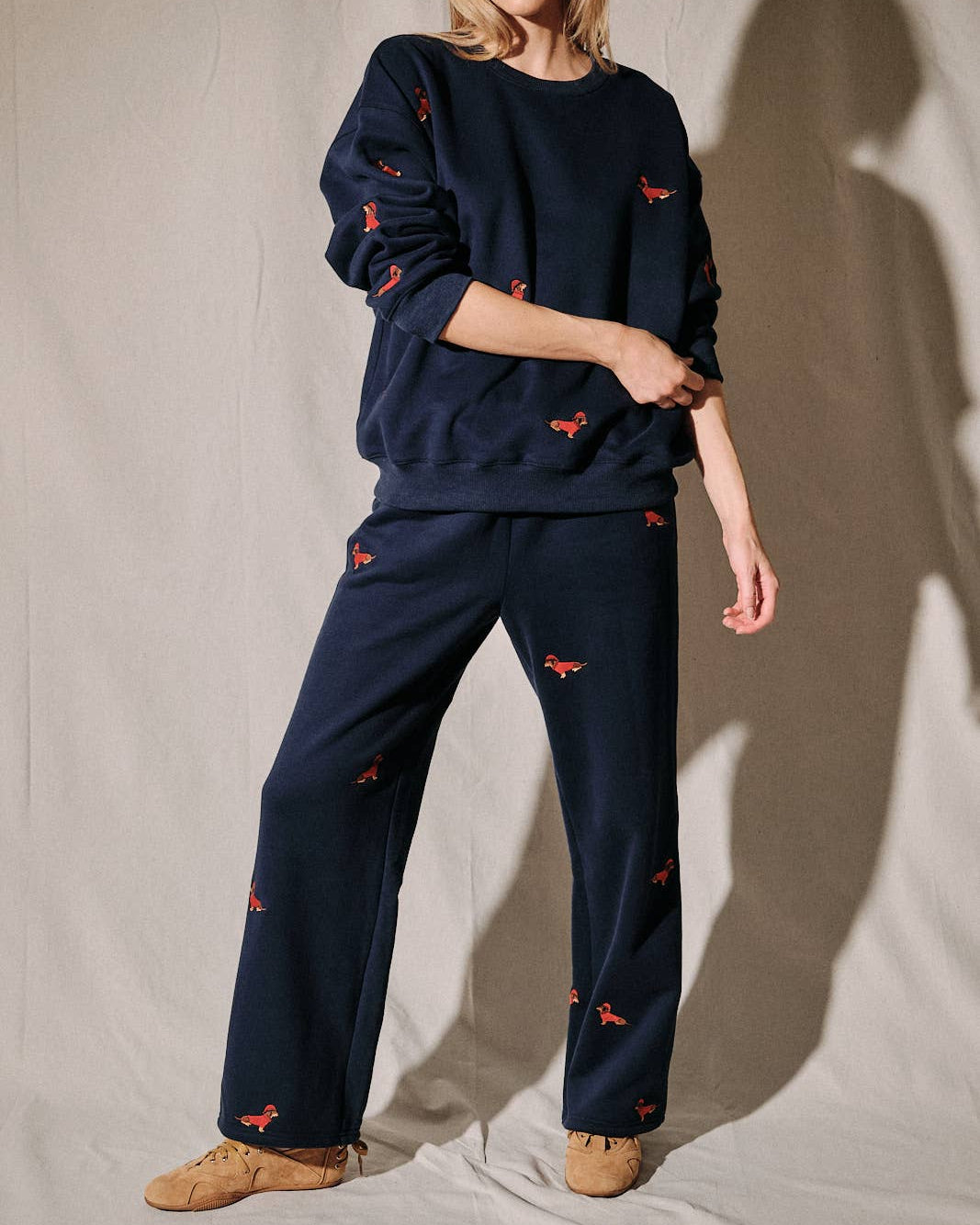 Embroidered Dog Sweatpants