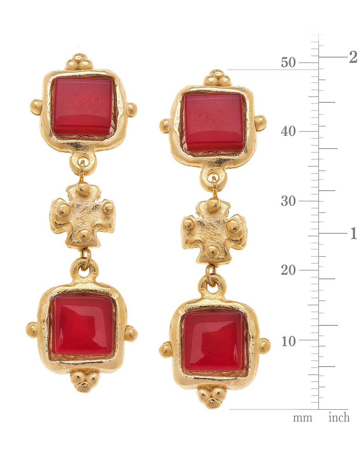 Charlotte Tier Earrings-Red