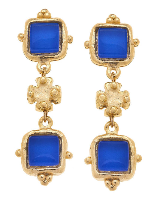 Charlotte Tier Earrings-Blue