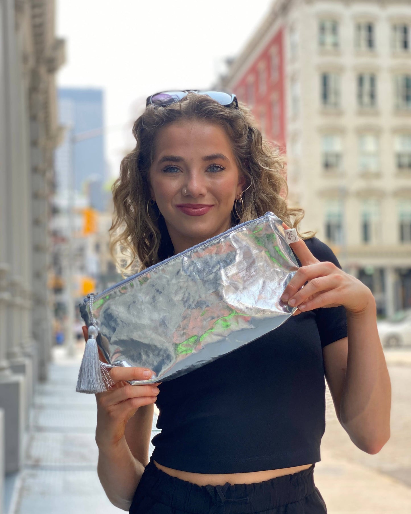Silver Metallic Clutch