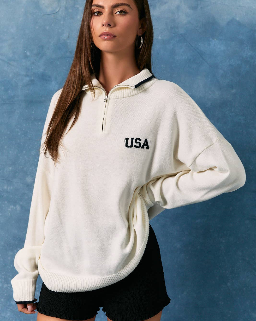 USA 1/2 Zip Sweater